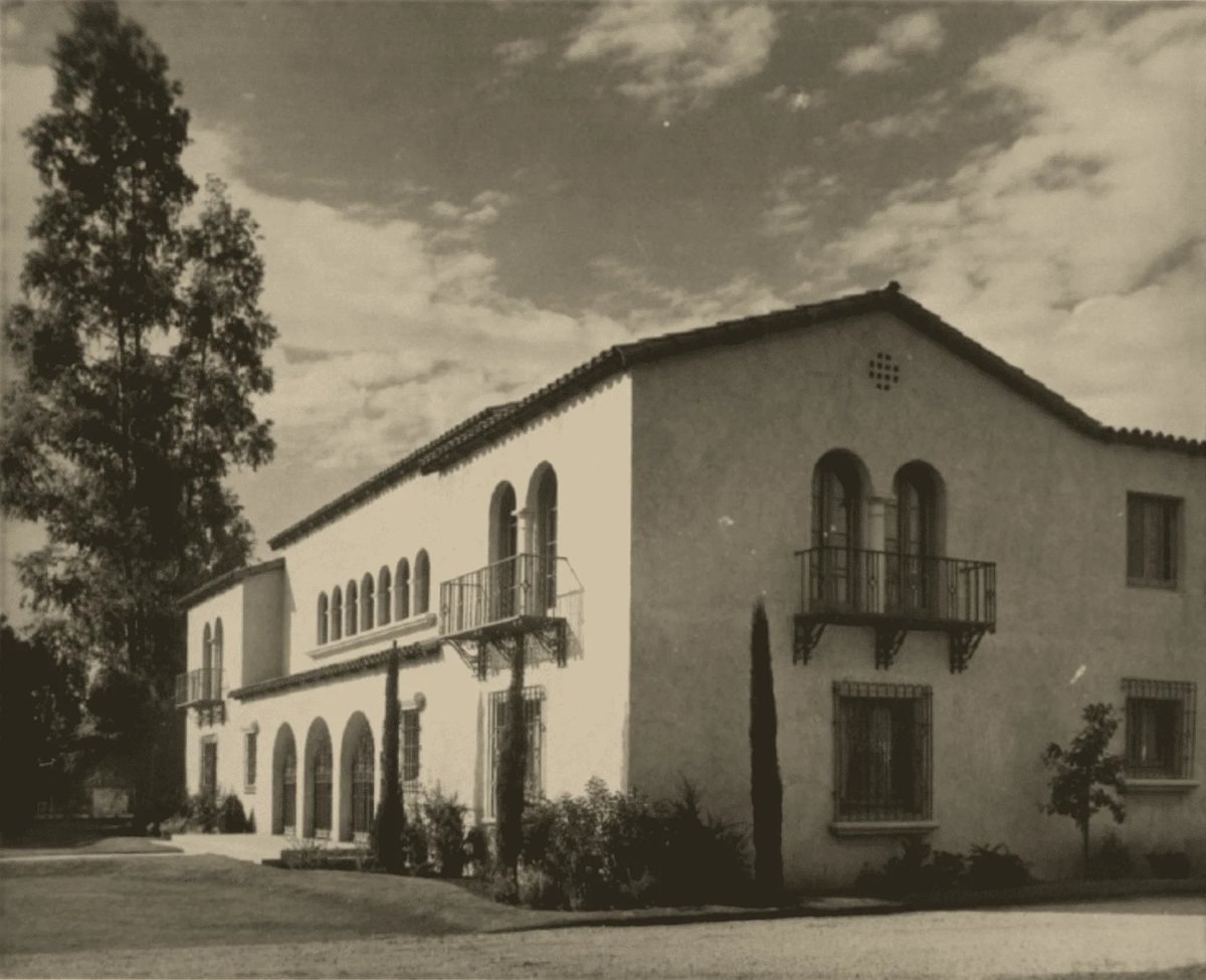 Casa Blanca, the Heards' Spanish Colonial Revival mansion, in a vintage photograph