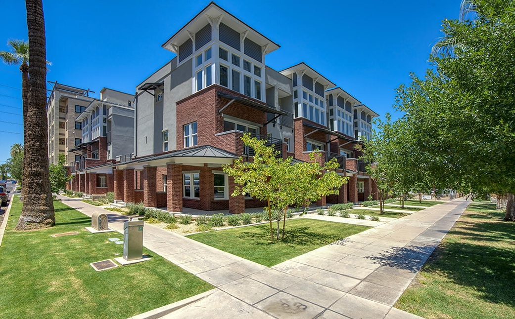 The Residences on 2nd, new brick-and-glass townhomes in the Roosevelt Historic District