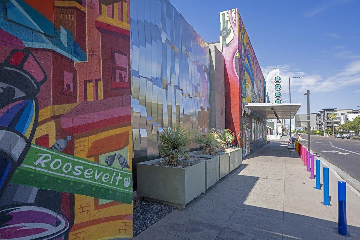 Colorful street murals on Roosevelt Row in Downtown Phoenix