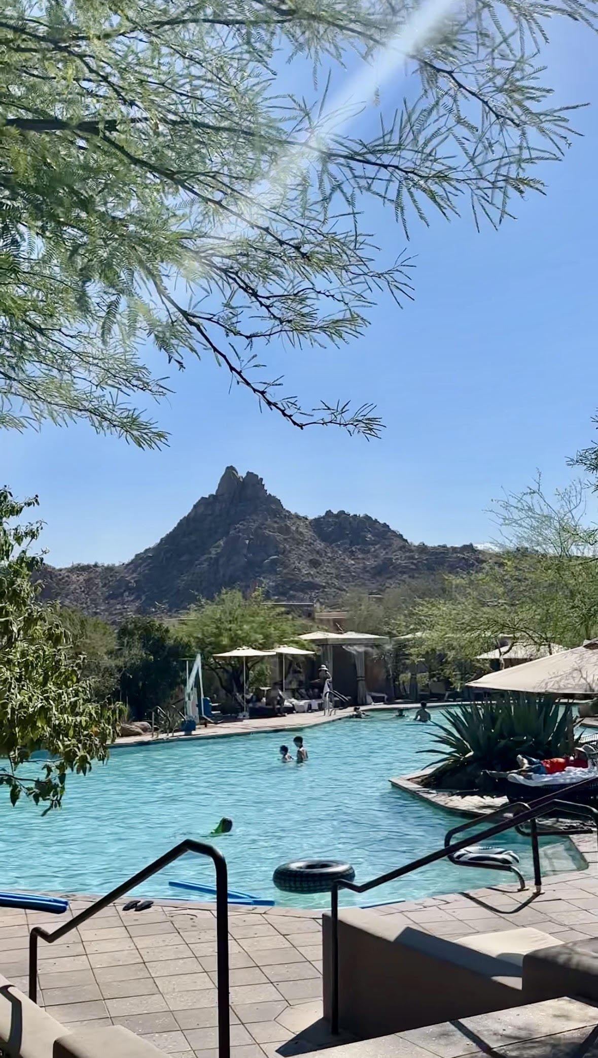 Resort pool with mountain views in Scottsdale, Arizona