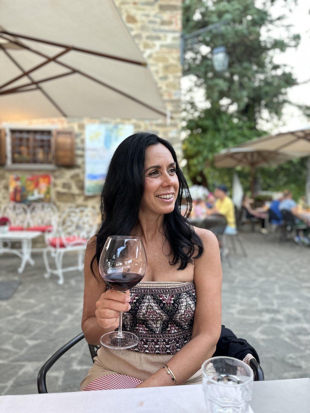 Destyn Moreno enjoying wine, a favorite Arizona wine country go-to