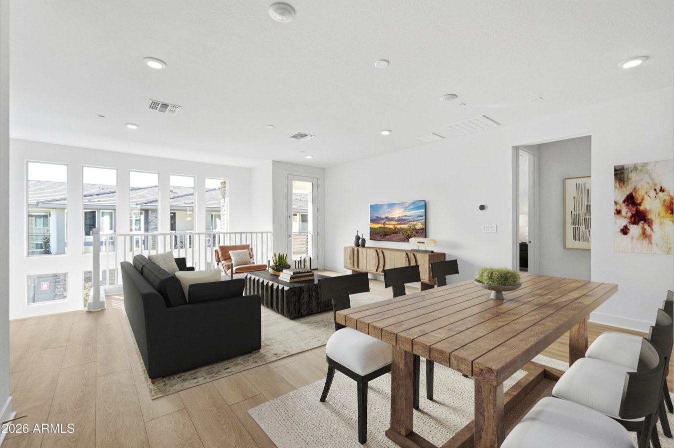 Open-concept living and dining room at 2121 W Sonoran Desert Drive, Phoenix